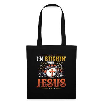 I stay with Jesus, Christian drummer - Tote Bag - black - Front