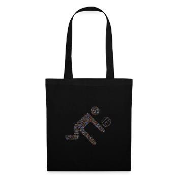 Tee graphique de volleyball avec conception de motifs de mots. - Sac en tissu - noir - Devant