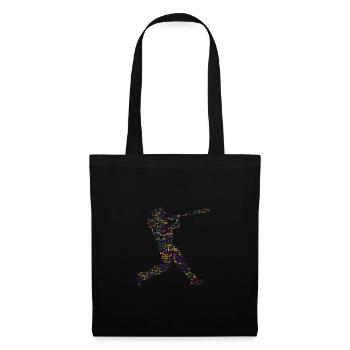 Tee graphique de baseball avec conception de motifs de mots. - Sac en tissu - noir - Devant