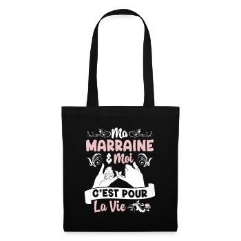Ma Marraine & Filleule Cadeau Fille Amour - Sac en tissu - noir - Devant