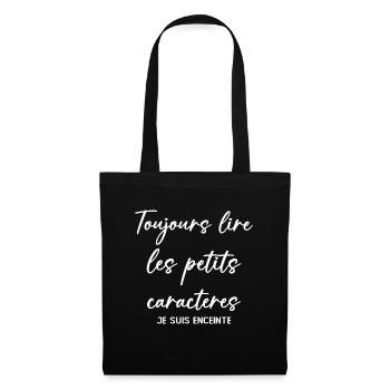 Femme Drôle Annonce Grossesse Future Maman Cadeau - Sac en tissu - noir - Devant