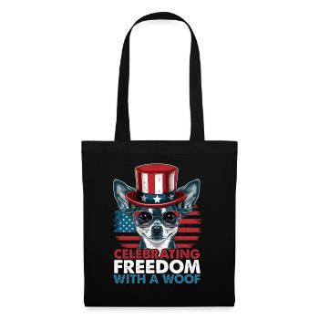 Chihuahua célèbre la liberté avec un woof - Sac en tissu - noir - Devant
