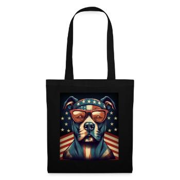 Patriote Pitbull Drapeau américain Pitbull Patriotique - Sac en tissu - noir - Devant