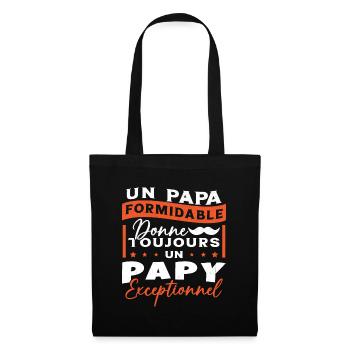 Papa Formidable Donne Toujours Papy Exceptionnel - Sac en tissu - noir - Devant