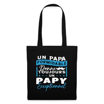 Papa Formidable Donne Toujours Papy Exceptionnel - Sac en tissu - noir - Devant