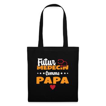 Futur Médecin Comme Papa Humour Docteur - Sac en tissu - noir - Devant