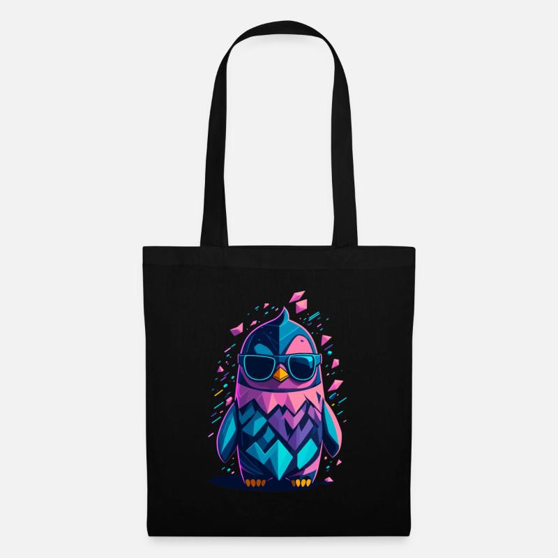 Niedlicher cooler Pinguin - Stoffbeutel - Schwarz
