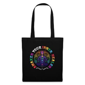 Éveillez votre guérisseur intérieur, Reiki Spirituel - Sac en tissu - noir - Devant