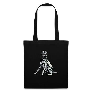 Dessin de chien - Dalmatien - Sac en tissu - noir - Devant