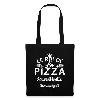 Le Roi de la Pizza Pizzaiolo Cadeau Drôle - Sac en tissu - noir - Devant