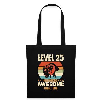 Level 25 Komplettes Geburtstagsgeschenk von 1998 - Stoffbeutel - Schwarz - Vorne