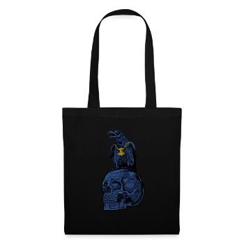 Corbeau gothique avec Mjölnir sur le crâne - Gothique - Sac en tissu - noir - Devant