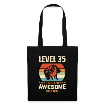 Level 35 komplettes Geburtstagsgeschenk von 1988 - Stoffbeutel - Schwarz - Vorne