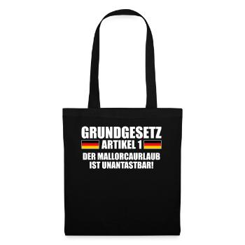 Grundgesetz Artikel 1 Mallorcaurlaub Unantastbar - Stoffbeutel - Schwarz - Vorne