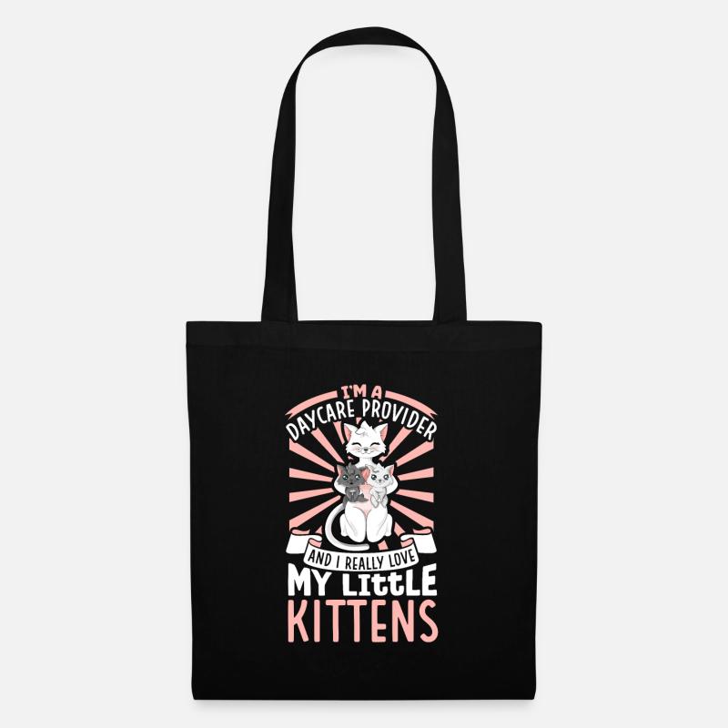 I really love my little kittens - Tagesmutter - Stoffbeutel - Schwarz