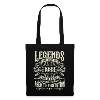 Vintage né en 1983 Legends Vintage Anniversaire - Sac en tissu - noir - Devant
