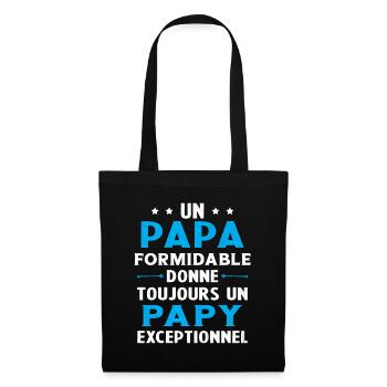 Un papa formidable - Papy exceptionnel Cadeau - Sac en tissu - noir - Devant