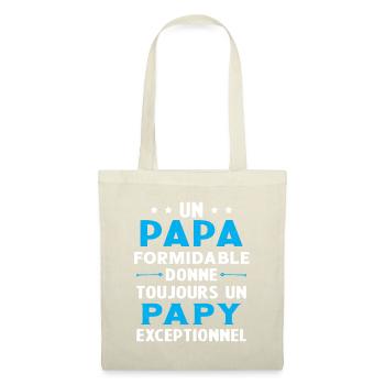 Un papa formidable - Papy exceptionnel Cadeau - Sac en tissu - nature - Devant