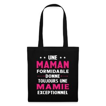 Cadeau pour Grand-Mère - Une Mamie Exceptionnelle - Sac en tissu - noir - Devant