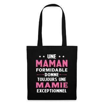 Cadeau pour Grand-Mère - Une Mamie Exceptionnelle - Sac en tissu - noir - Devant