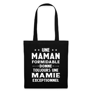 Cadeau pour Grand-Mère - Une Mamie Exceptionnelle - Sac en tissu - noir - Devant