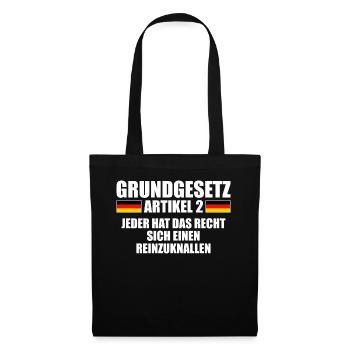 Grundgesetz Artikel 2 Mallorcaurlaub Unantastbar - Stoffbeutel - Schwarz - Vorne