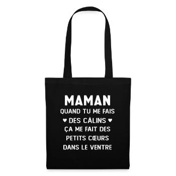 Maman Fête des Mères Humour Cadeau Amour - Sac en tissu - noir - Devant