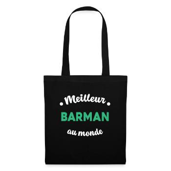 Le meilleur barman au monde Cadeau Papa Papi Homme - Sac en tissu - noir - Devant