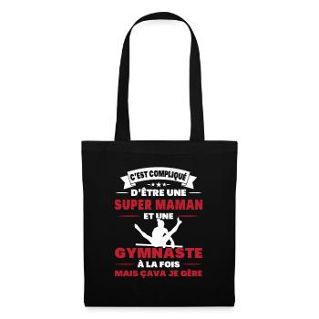 Super Maman Et Une Gymnast Cadeau Gymnastique - Sac en tissu - noir - Devant