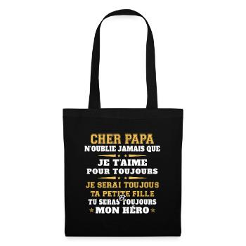 Homme Humour Papa Cadeau Papa Anniversaire - Sac en tissu - noir - Devant