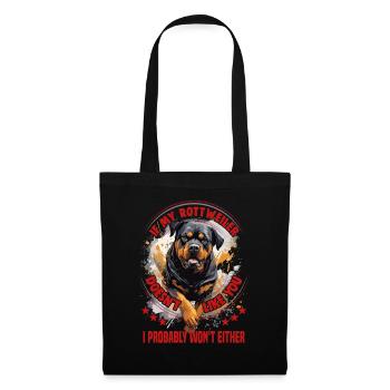 Hunde Rottweiler Hundeliebhaber - Stoffbeutel - Schwarz - Vorne