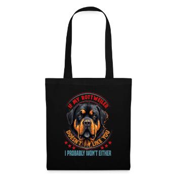 Hunde Rottweiler Hundeliebhaber - Stoffbeutel - Schwarz - Vorne