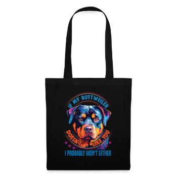 Hunde Rottweiler Hundeliebhaber - Stoffbeutel - Schwarz - Vorne