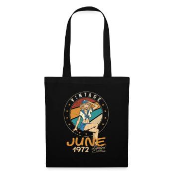 Vintage 1972 - Born In June 1972 - Stoffbeutel - Schwarz - Vorne