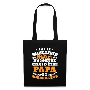 Humour Papa Tracteur Agriculteur Fermier - Sac en tissu - noir - Devant