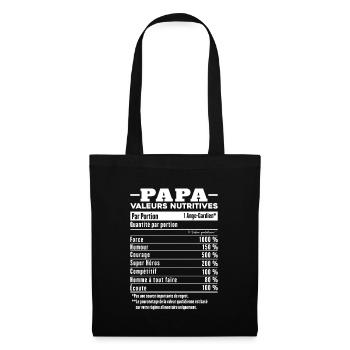 Cadeau papa humour papa valeurs nutritives - Sac en tissu - noir - Devant