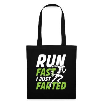 Run Fast I Just Farted für einen Jogger und - Stoffbeutel - Schwarz - Vorne