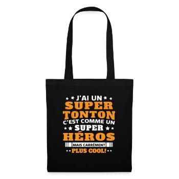 J'ai un super tonton mais carrément plus cool - Sac en tissu - noir - Devant