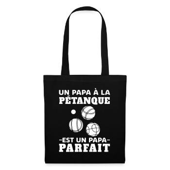 Un Papa à la Pétanque est un Papa Parfait - Sac en tissu - noir - Devant