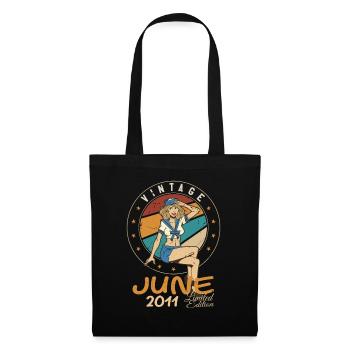 Vintage 2011 - Born In June 2011 - Stoffbeutel - Schwarz - Vorne