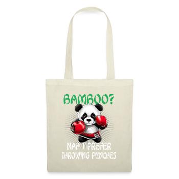 Panda Boxer Boxender Pandabär - Stoffbeutel - Natur - Vorne