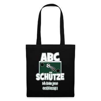 Einschulung Schulkind 1.Klasse Fußball Geschenk - Stoffbeutel - Schwarz - Vorne