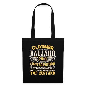 Original 2019 Jahrgang Retro Geburtstag Vintage - Stoffbeutel - Schwarz - Vorne