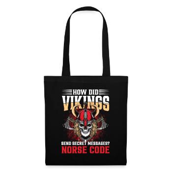How Did Vikings Send Secret Messages Norce Code - Stoffbeutel - Schwarz - Vorne