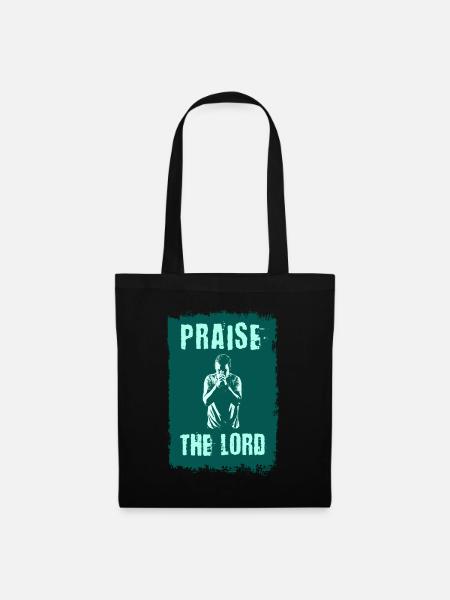 Botschaften aus der Bibel Jesus Praise the Lord - Stoffbeutel - Schwarz