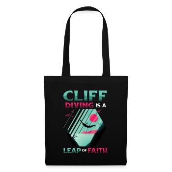 Cliff jumping is a leap of faith - Tote Bag - black - Front