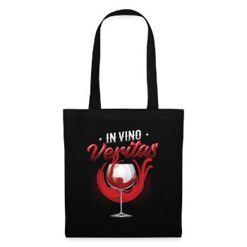 In Vino Veritas, Weinliebhaber, Weinverkostung - Stoffbeutel - Schwarz - Vorne