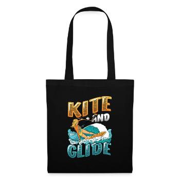Kite And Glide, Kitesurfing - Stoffbeutel - Schwarz - Vorne