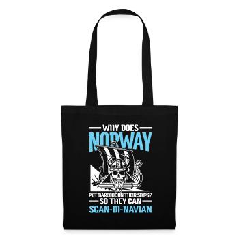 Norway Barcode On Their Ships Scan-Di-Navian - Stoffbeutel - Schwarz - Vorne