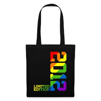 LGBTQ 2012 REGENBOGEN QUEER 13. GEBURTSTAG PRIDE - Stoffbeutel - Schwarz - Vorne